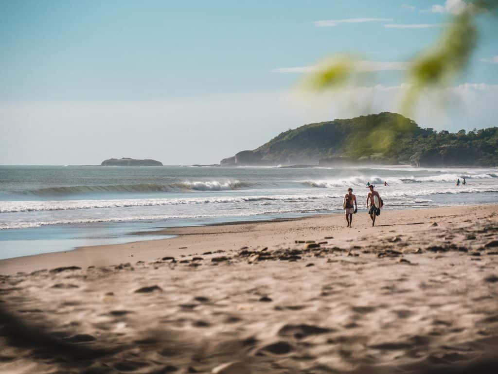 Nicaraguan beach with perfect learn to surf conditions
