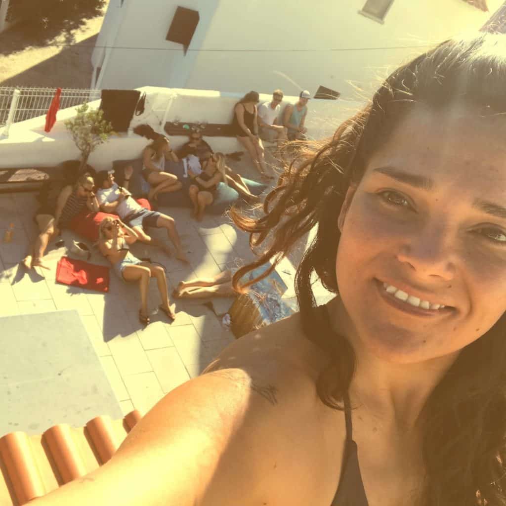 Daniela at our surf house in Ericeira