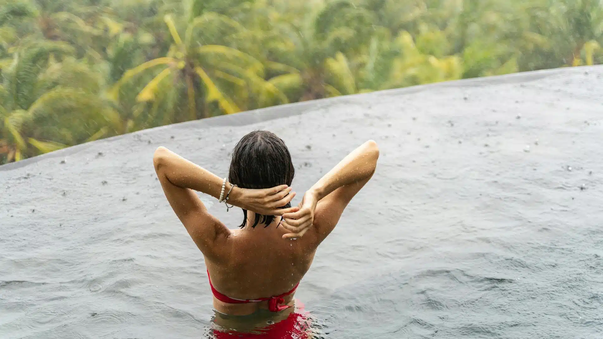 lady in pool in bali