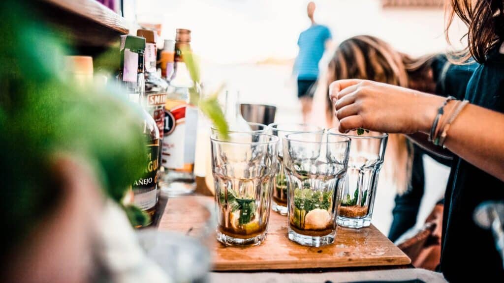 An image of mojitos being prepared at Rapture Surfcamps