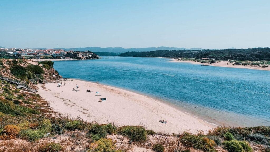 An image of a quiet beach in Milfontes, Portugal