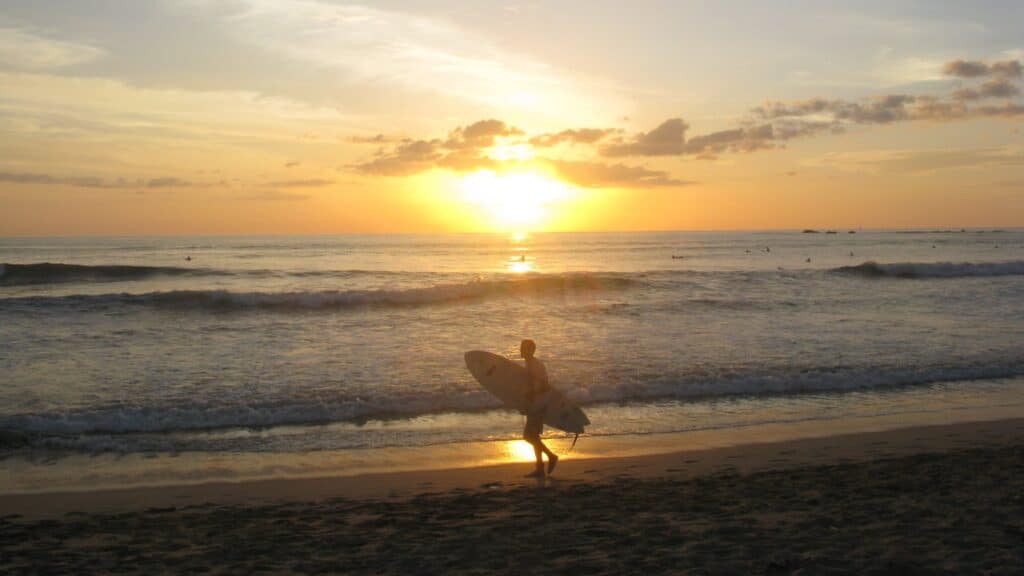 An image of a surfer at nosara beach