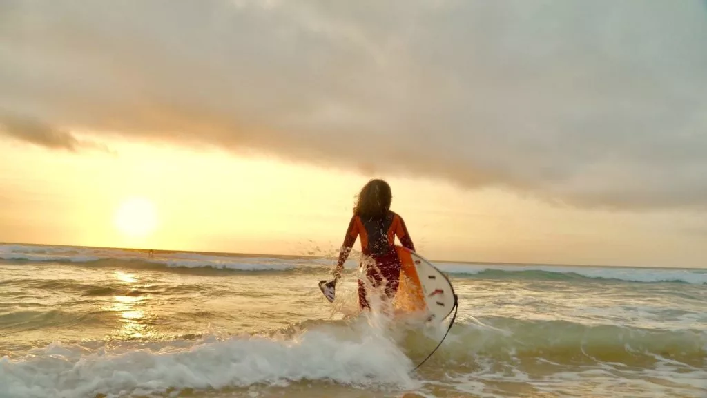 Daniela Kohler on a surf session in Ericeira