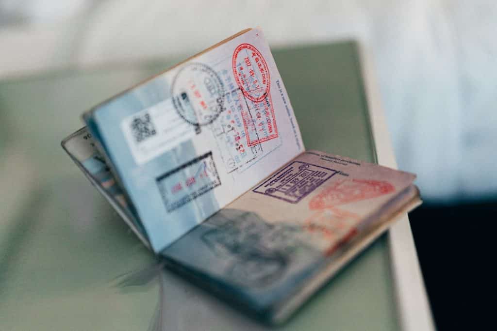 Picture of an Open Passport with Multiple Visa Stamps
