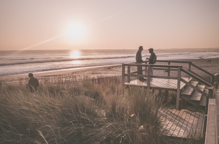 Praia de caparica at sunset