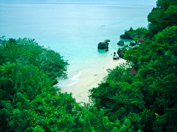 Aerial view of the Padang Padang beach