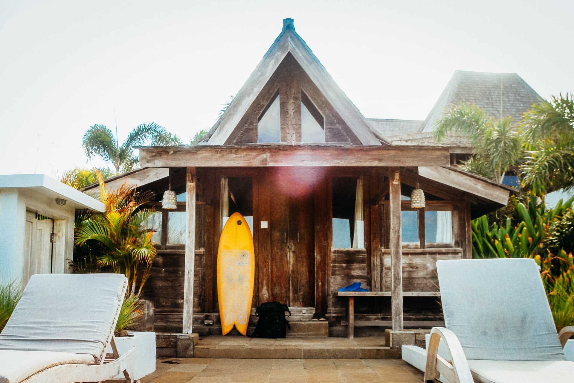 An image of a hut at Bali surfcamp