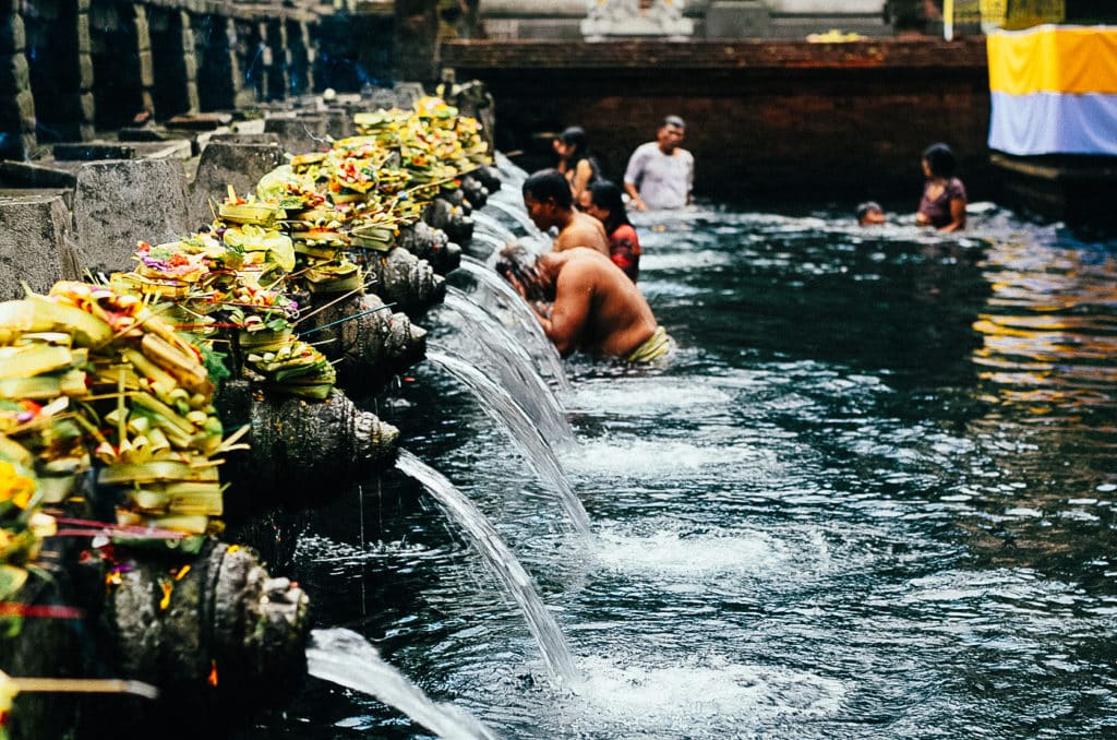 Ritual purifying bath at Tirth Empul Temple
