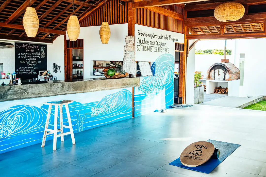 Bali lounge with food and drinks