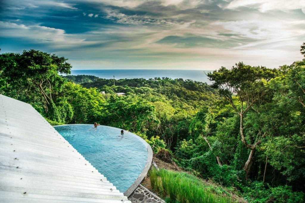 View from Rapture Surfcamps infinity pool over the jungle