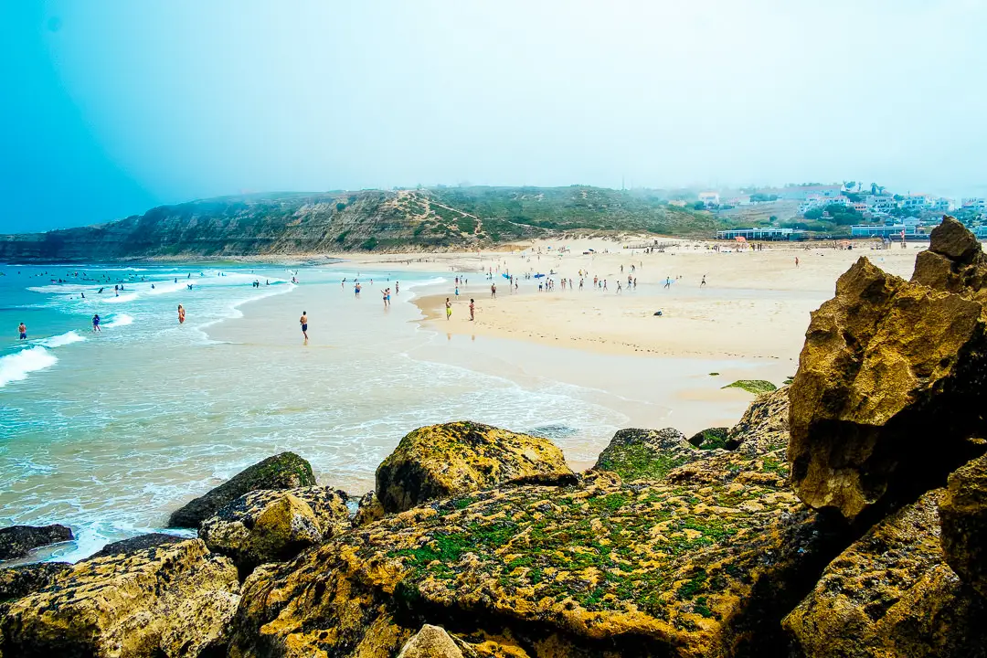 People having fun and relaxing at the beach
