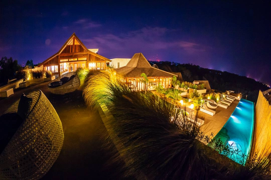 Green Bowl surfcamp view at night