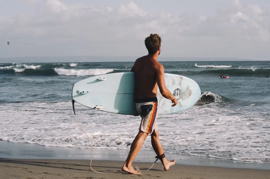 Surfer on the shore in Costa Rica