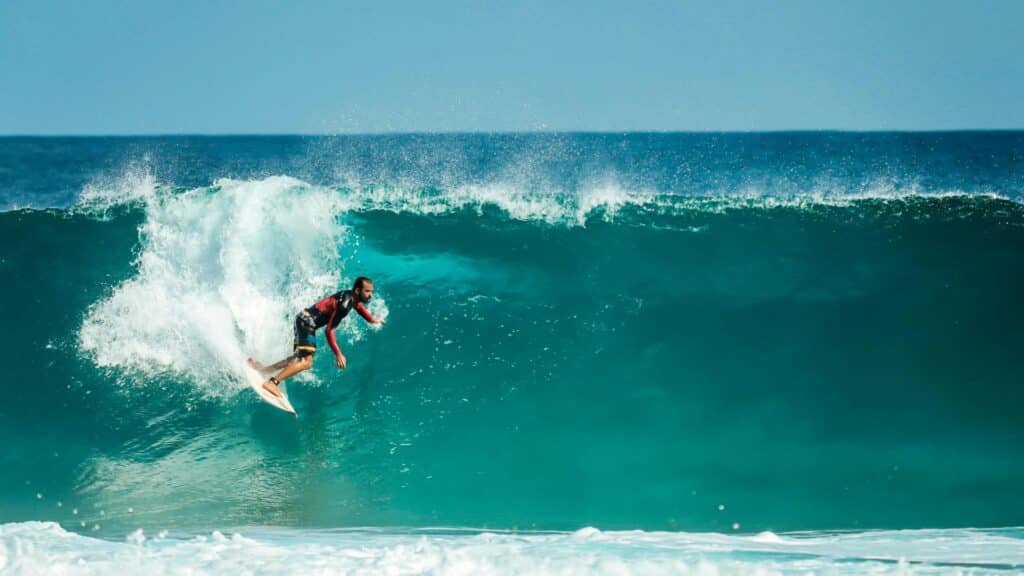 An image of a surfer surfing an ocean swell