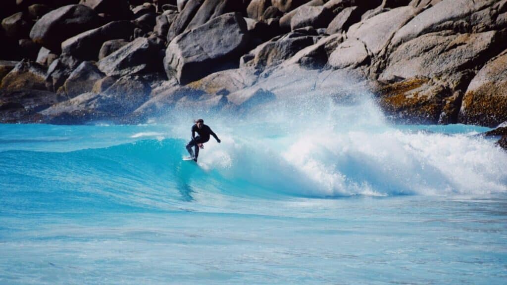 An image of a person surfing a wave