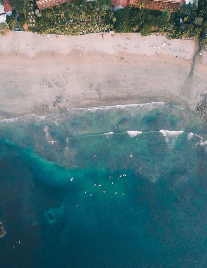Surf spot in Costa Rica from above