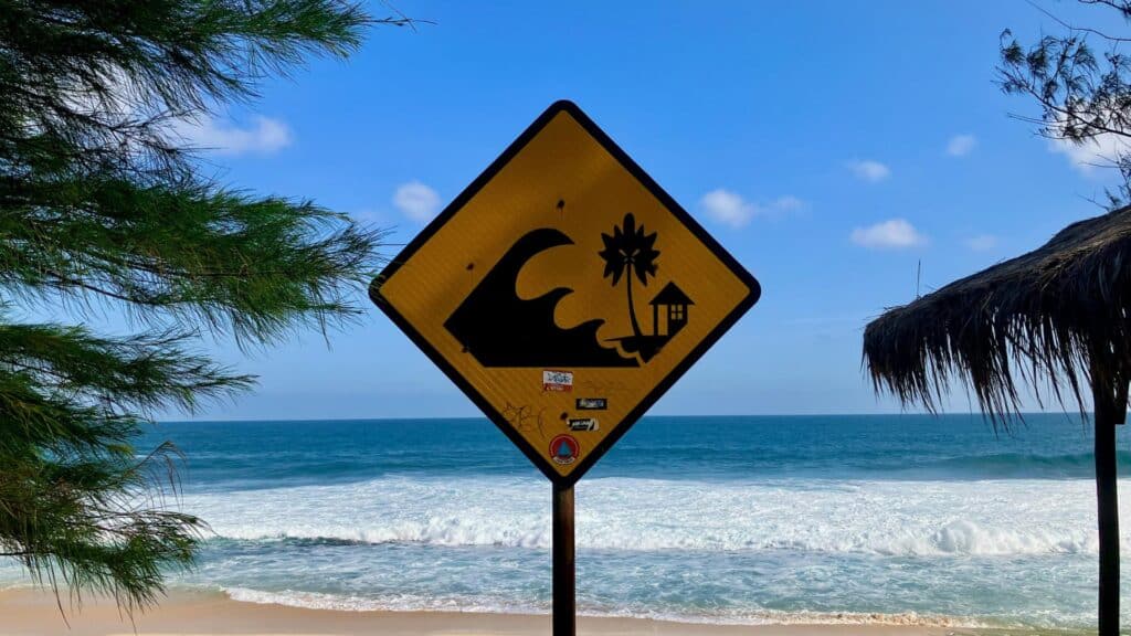 An image of a tsunami warning sign in indonesia